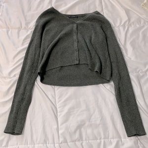 Brandy Melville Grey Shannon Cropped Sweater